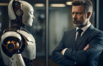 iş dünyasında yapay zekâ kullanımının sorgulandığı kavramsal analiz görseli