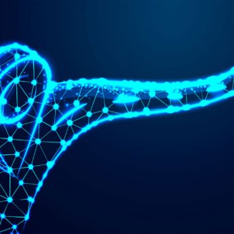 dijital dünyanın gelecekteki yönünü ve dönüşümünü simgeleyen teknolojik görsel