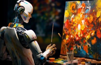 yapay zekânın görsel video ve ses üretimindeki yeni yeteneklerini anlatan dijital kompozisyon