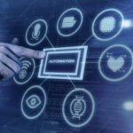 yapay zekâ destekli otomasyon sistemlerinin farklı kullanım alanlarını simgeleyen teknolojik arayüz